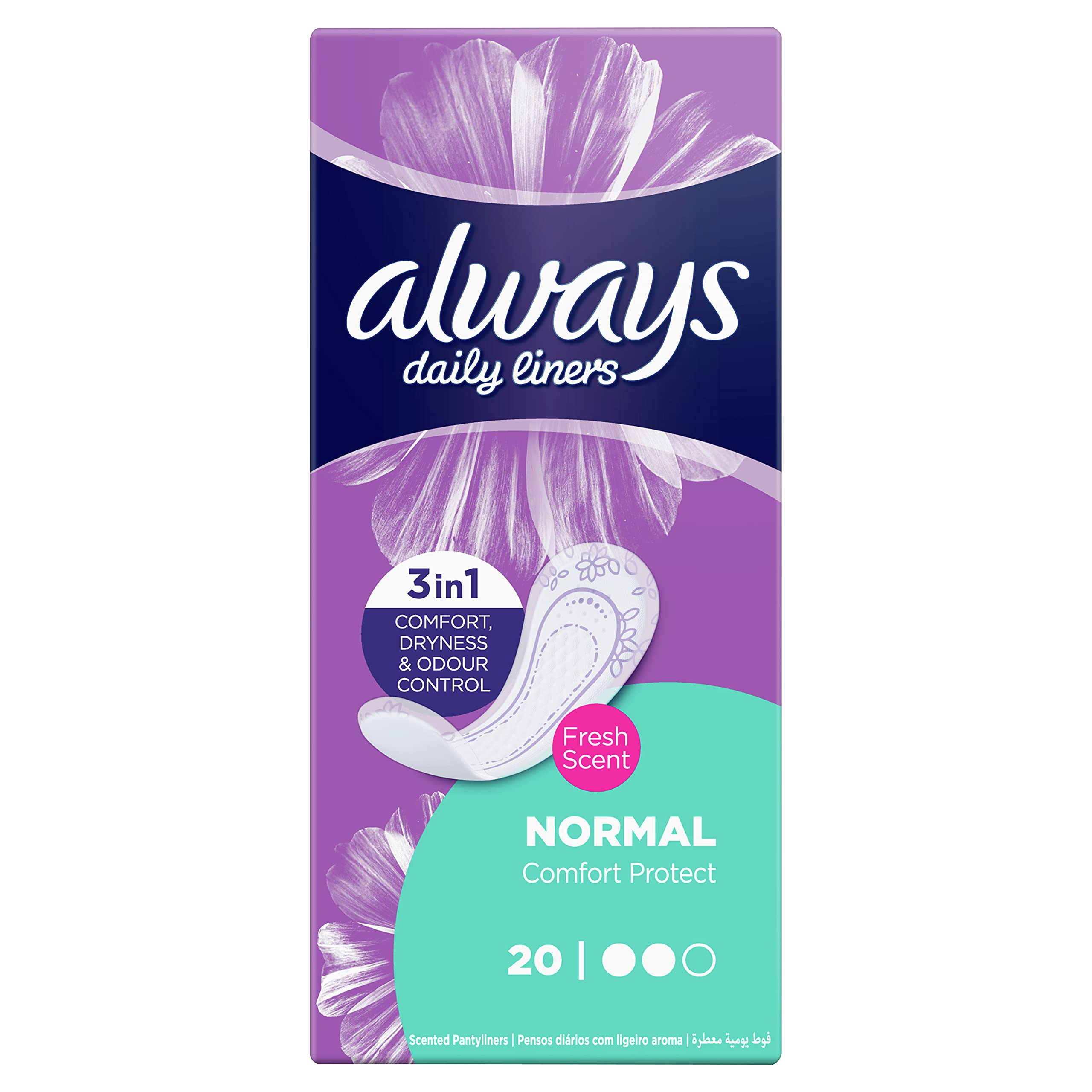 ALWAYS LINERS NORMAL COMFORT&PROT. FRESH SCENT 20S