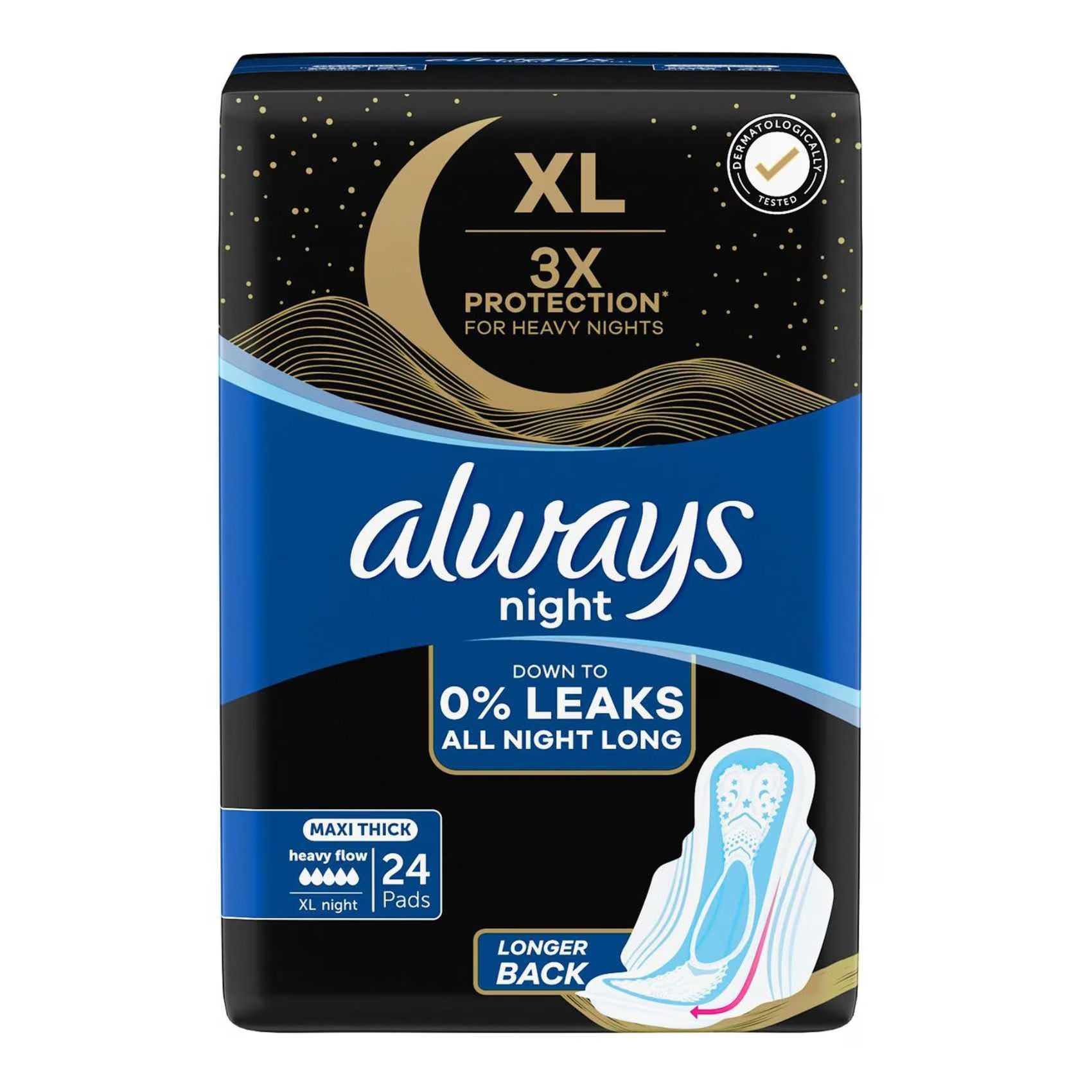 ALWAYS PADS NIGHT MAXI THICK 24S