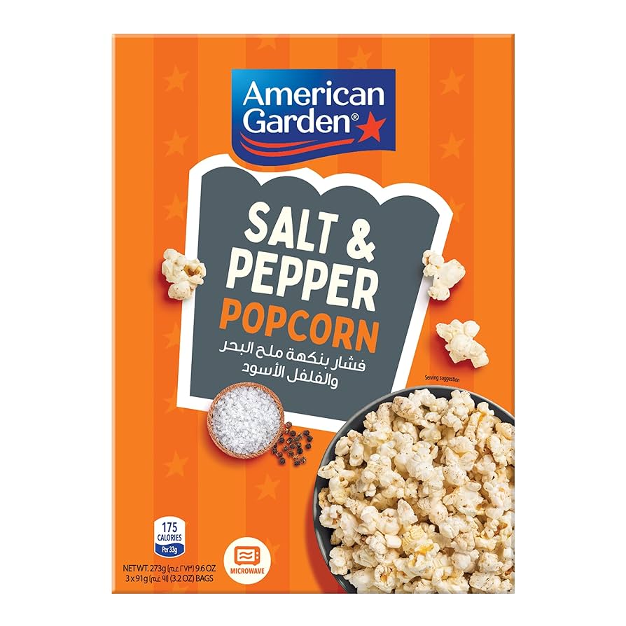 AMERICAN GARDEN MICROWAVE POPCORN SEA SAL&PEPPER 273
