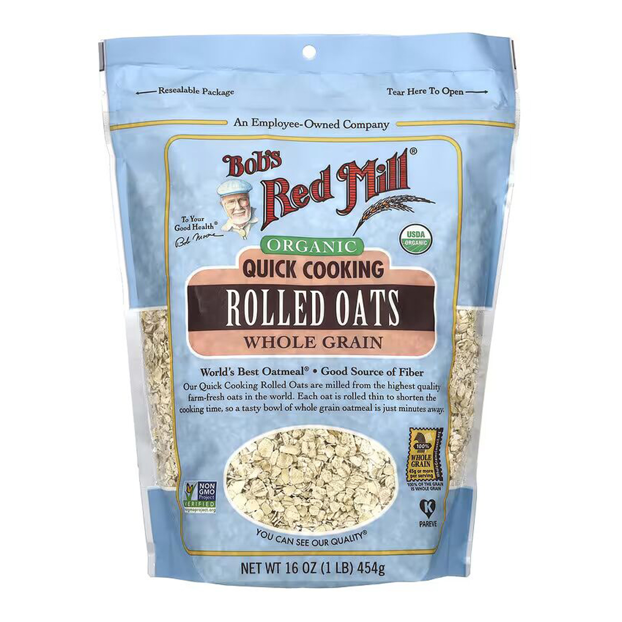 BOBS REDMILL ORGANIC QUICK COOKING ROLLED OATS 454G