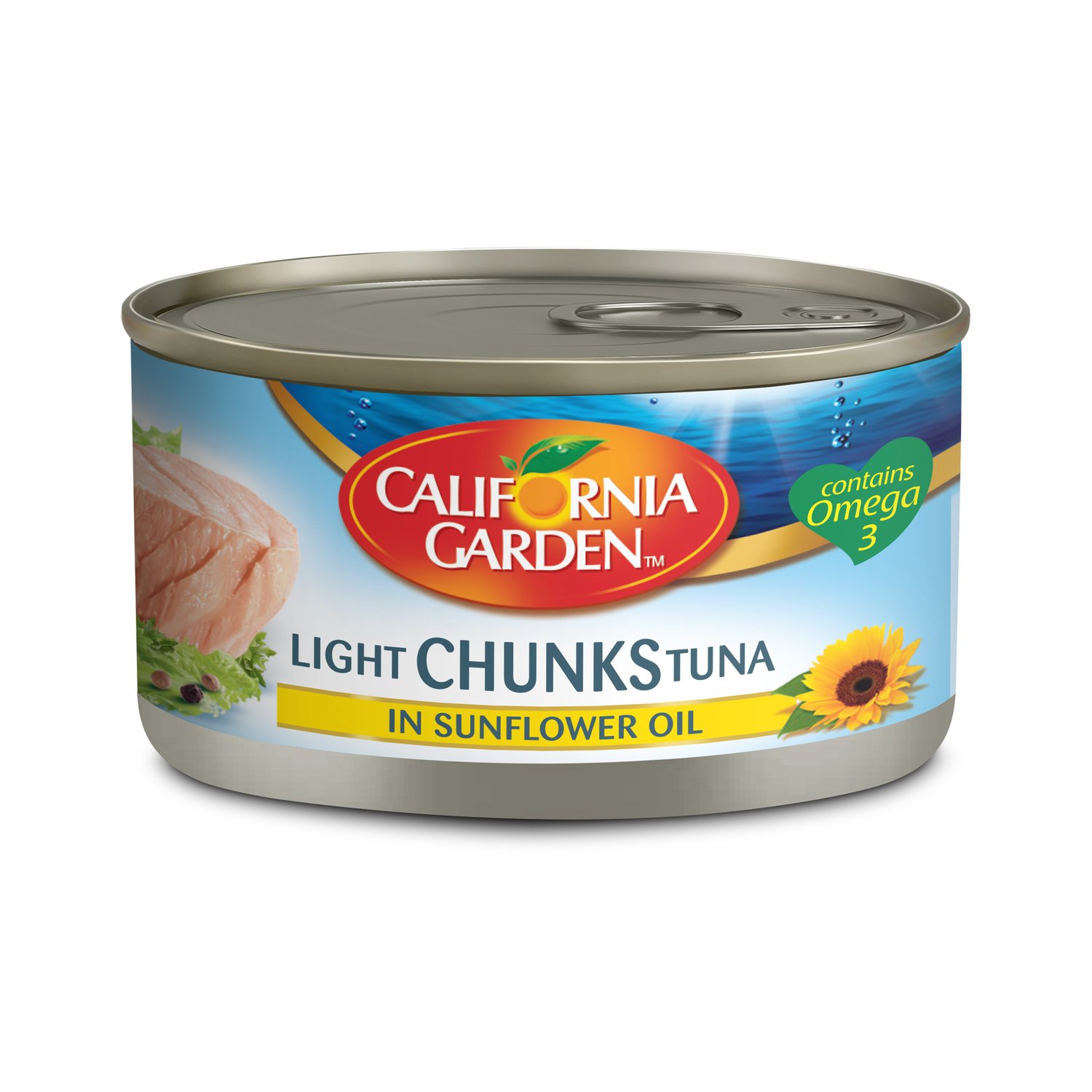 CALIFORNIA GARDEN LIGHT CHUNKS TUNA IN SUNFLOWER OIL 185G