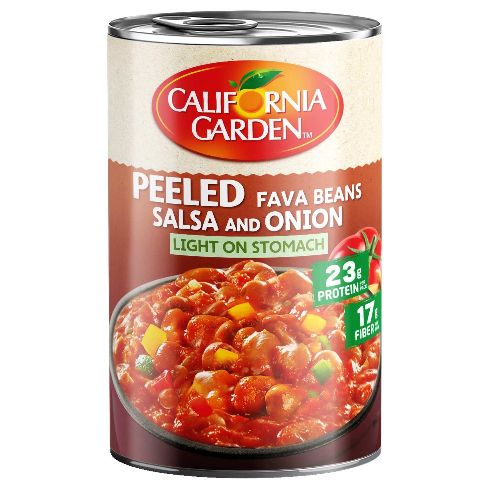 CALIFORNIA GARDEN PEELED FAVA BEANS SALSA & ONION 450G