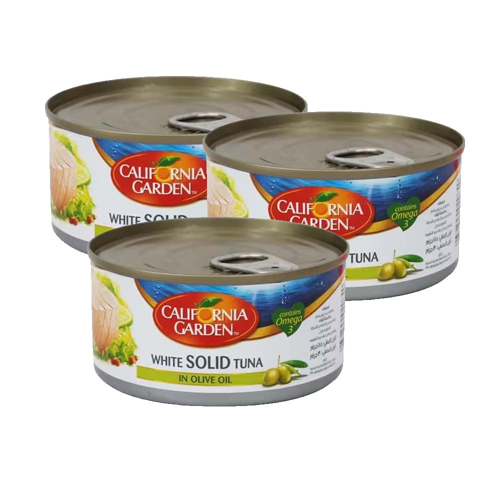 CALIFORNIA GARDEN WHITE SOLID TUNA IN OLIVE OIL 185G X 3