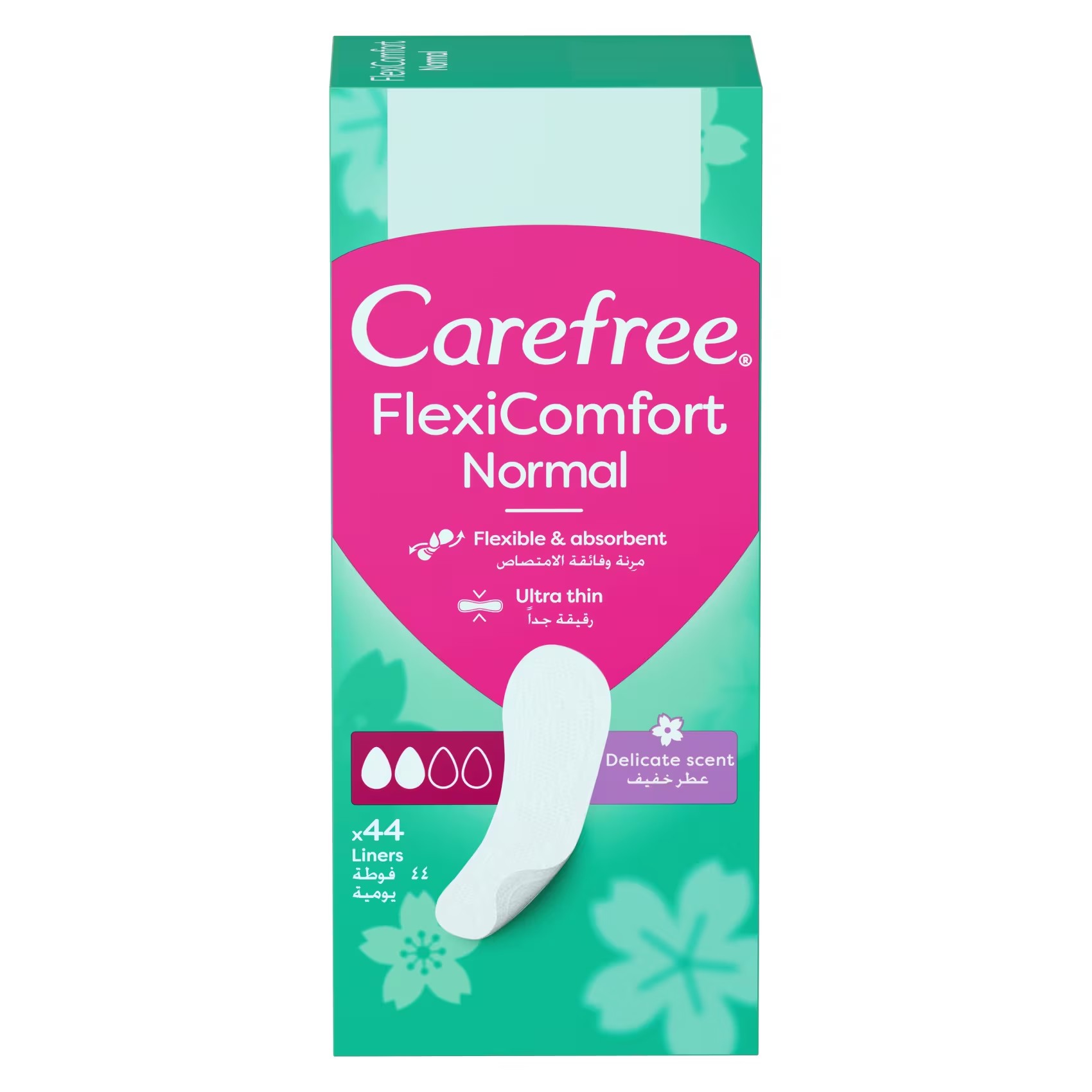 CAREFREE LINERS FLEXI NORMAL DELICATE SCENT 44S