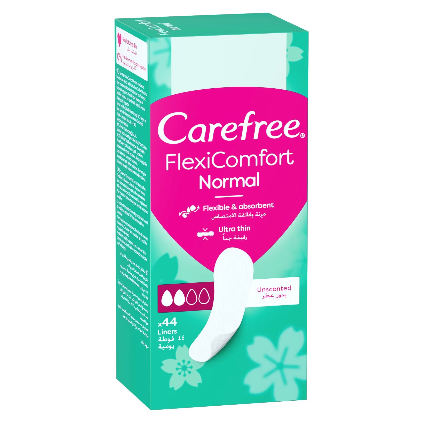 CAREFREE LINERS FLEXI NORMAL UNSCENTED 44S