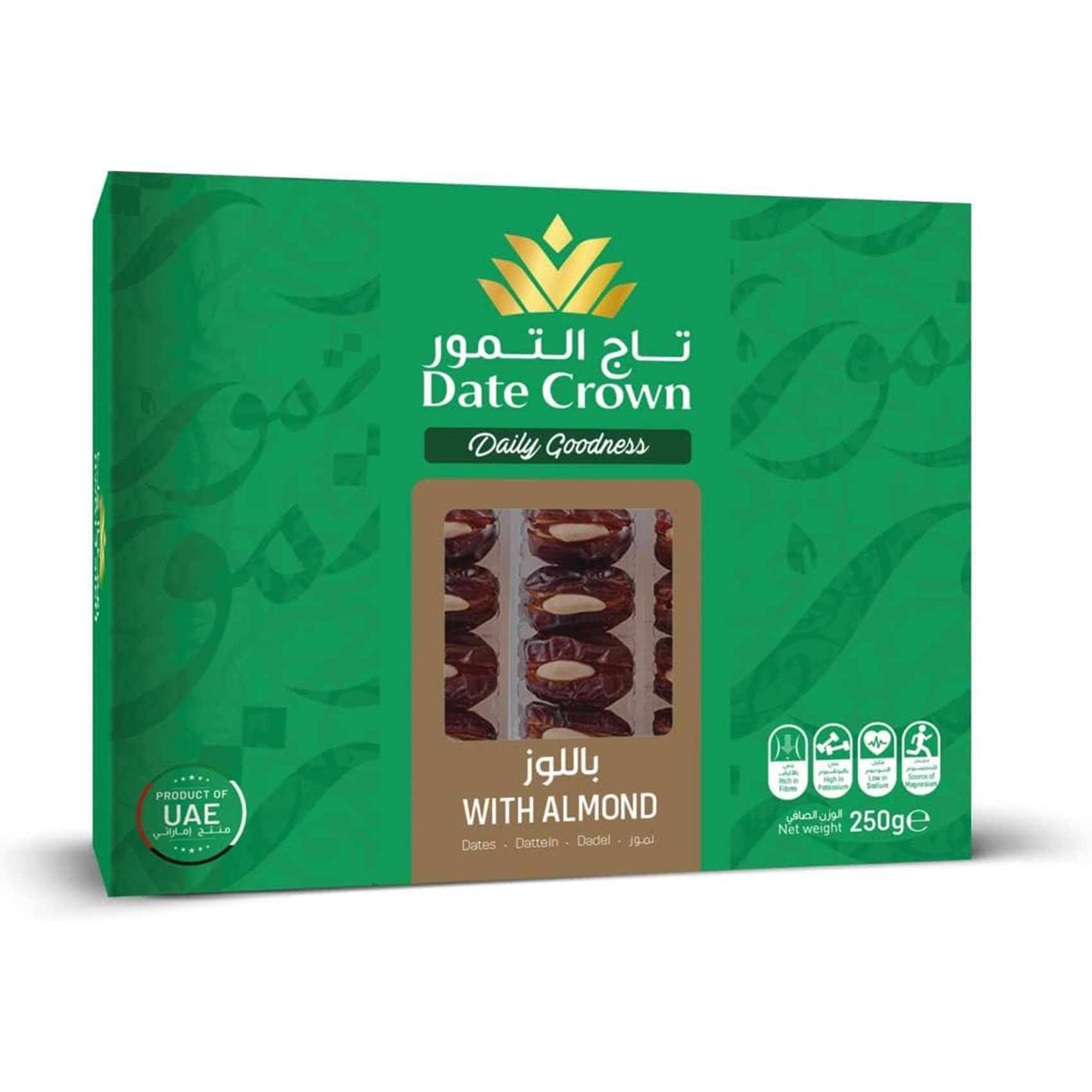DATE CROWN DATE WITH ALMOND 250G DATE CROWN DATE WITH ALMOND 250G