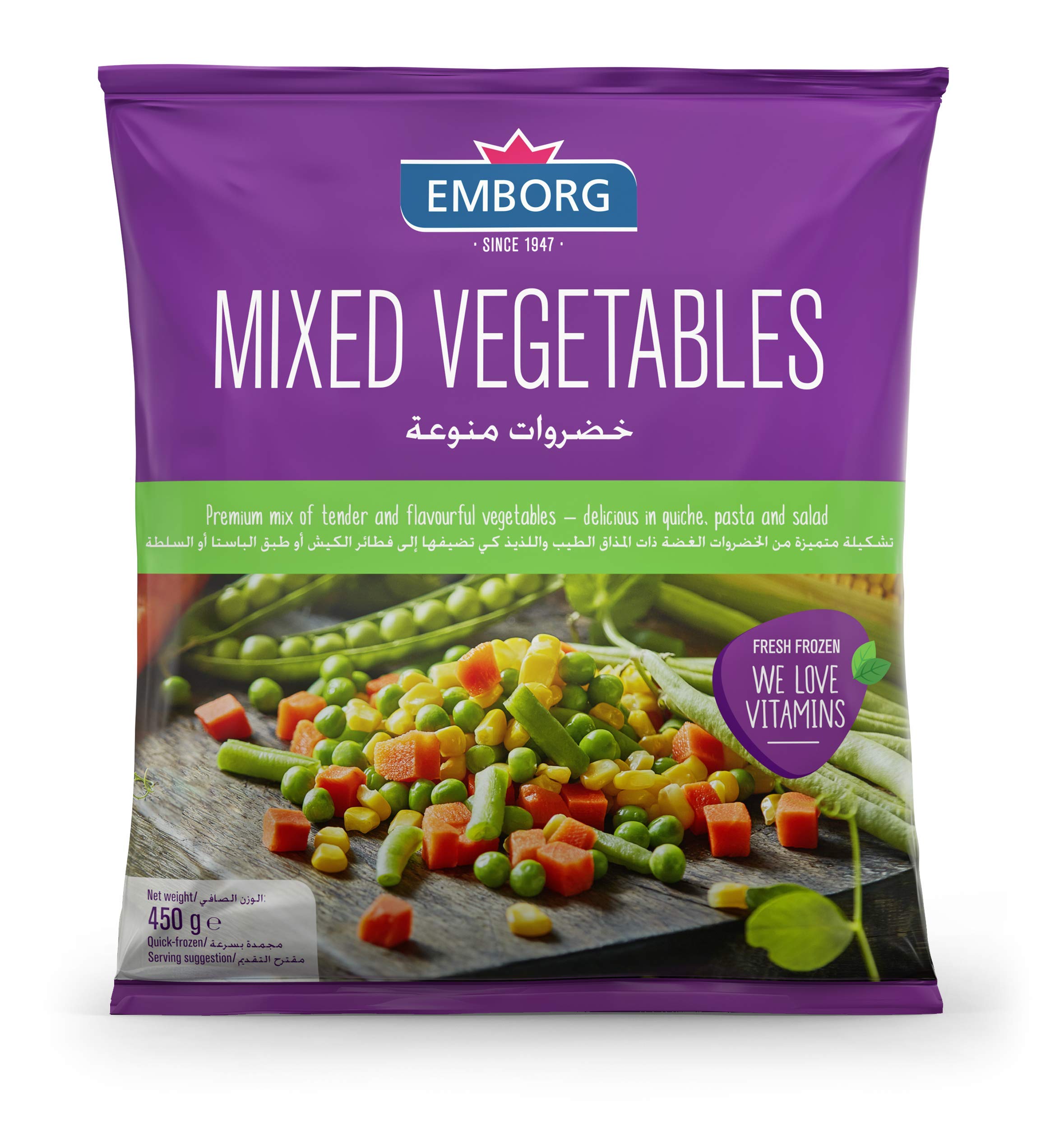 EMBORG FROZEN MIXED VEGETABLES 450G
