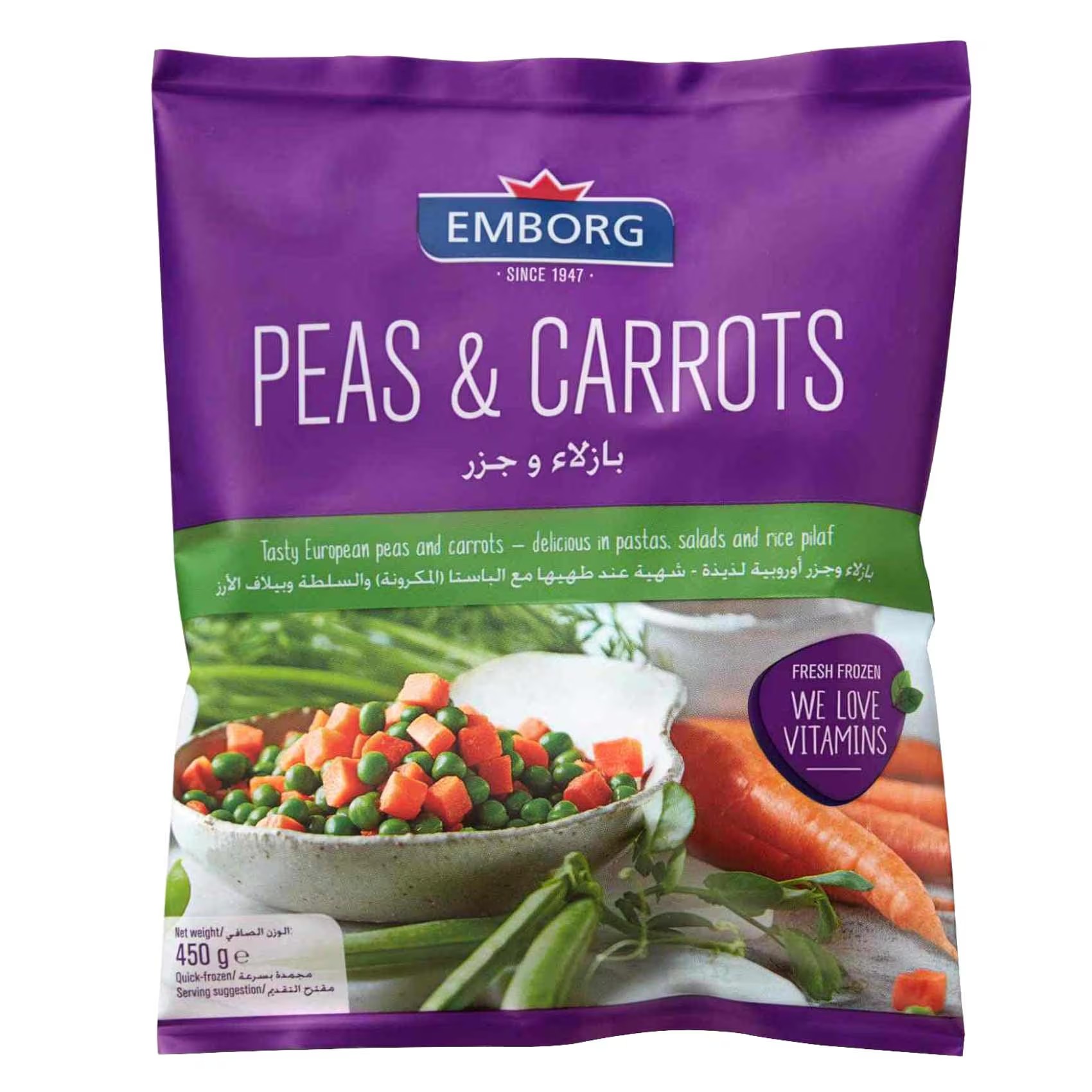 EMBORG FROZEN PEAS & CARROTS 450G