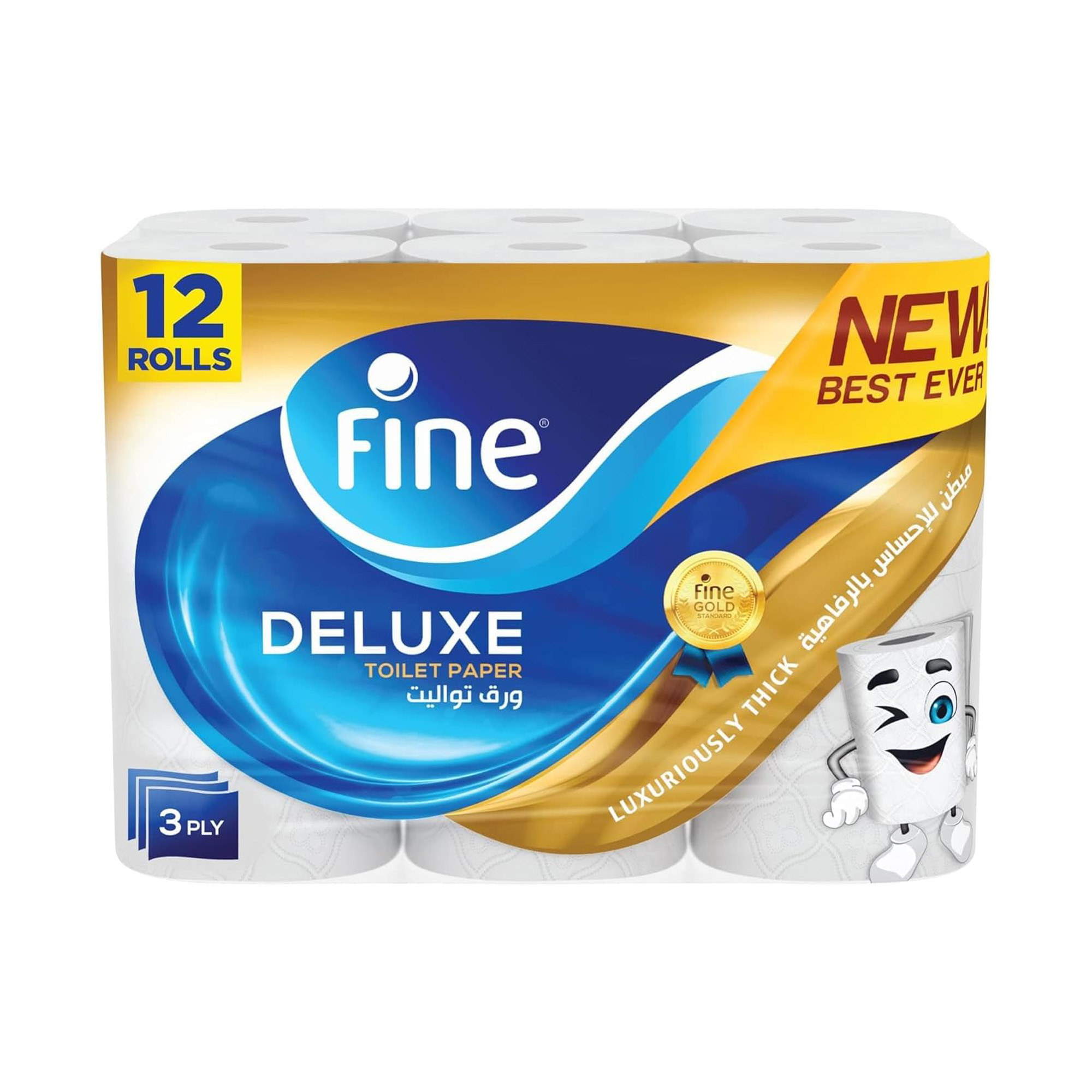 FINE TOILET PAPER DELUXE 140SHEETS 12S