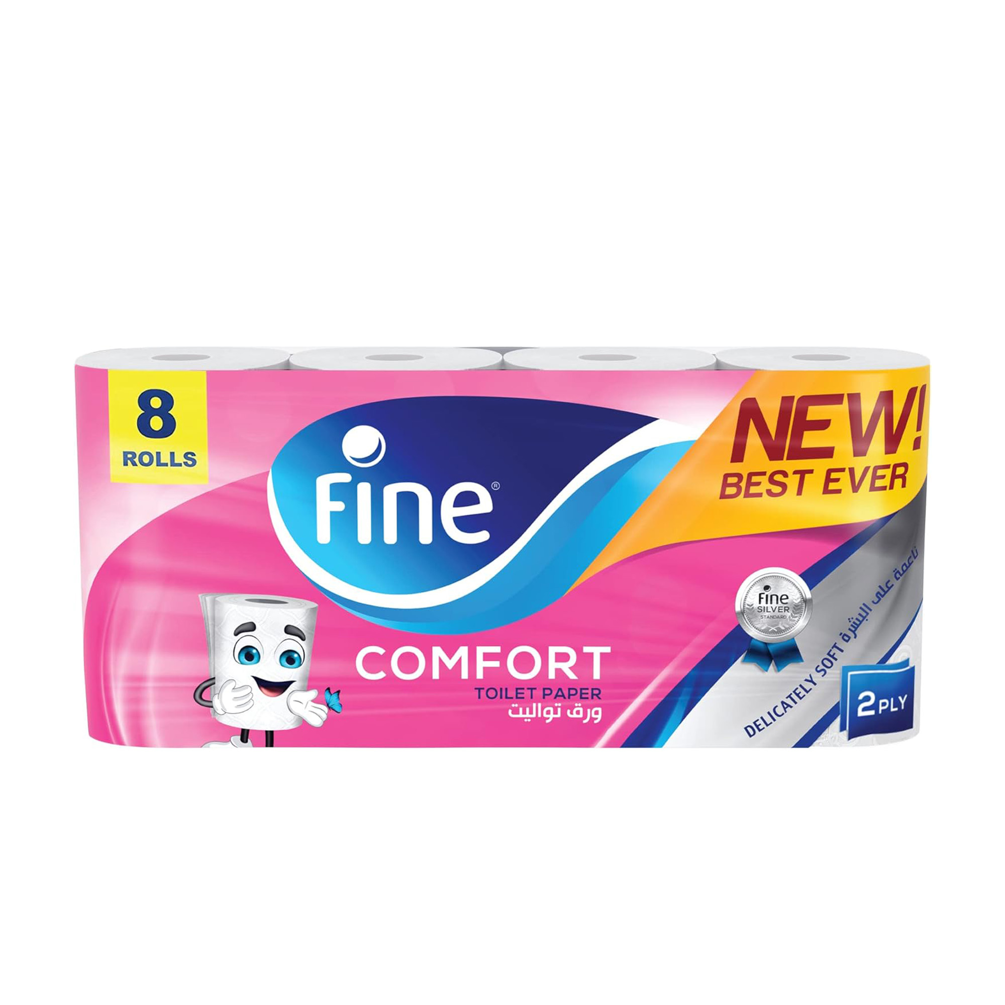 FINE TOILET ROLL COMFORT 180SHEET 8S
