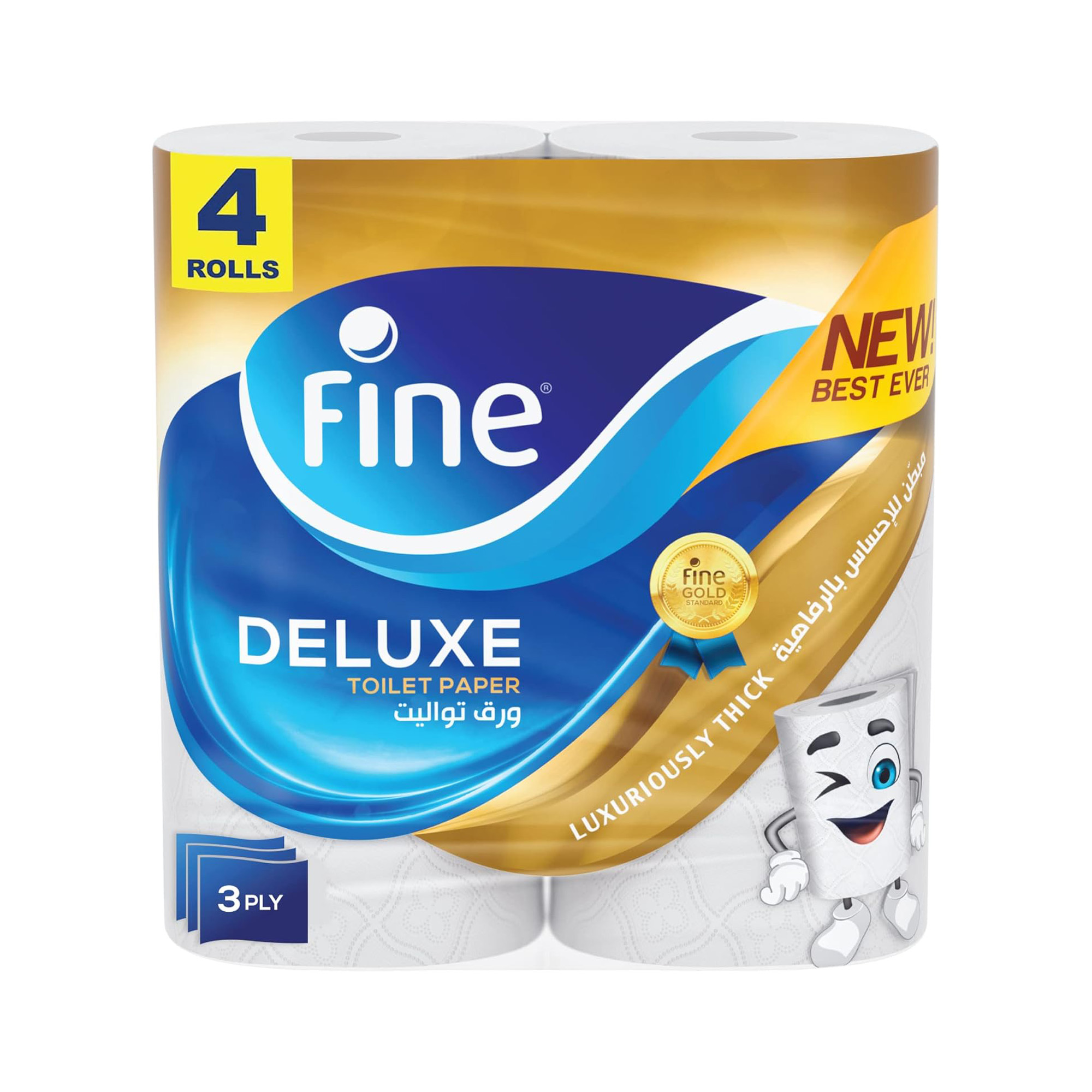 FINE TOILET ROLL DELUXE 140SHEETS 4S
