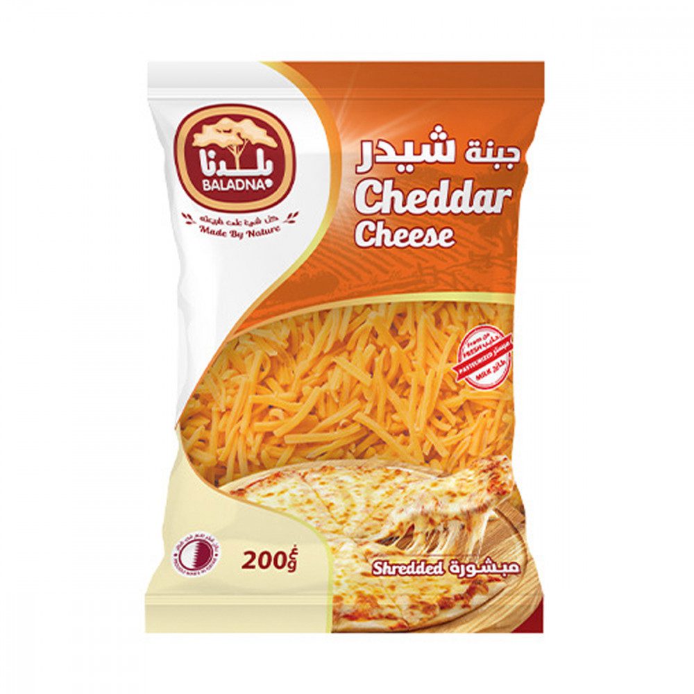 BALADNA SHREDDED CHEDDAR CHEESE 200G FF