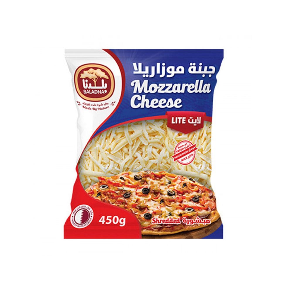 BALADNA SHREDDED CHEESE MOZARELLA LITE 450G BALADNA SHREDDED CHEESE MOZARELLA LITE 450G