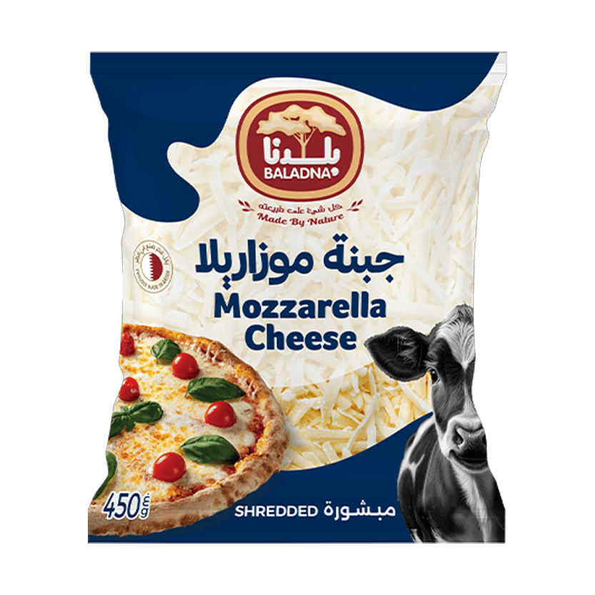 BALADNA SHREDDED CHEESE MOZZARELLA 450G FULL FAT