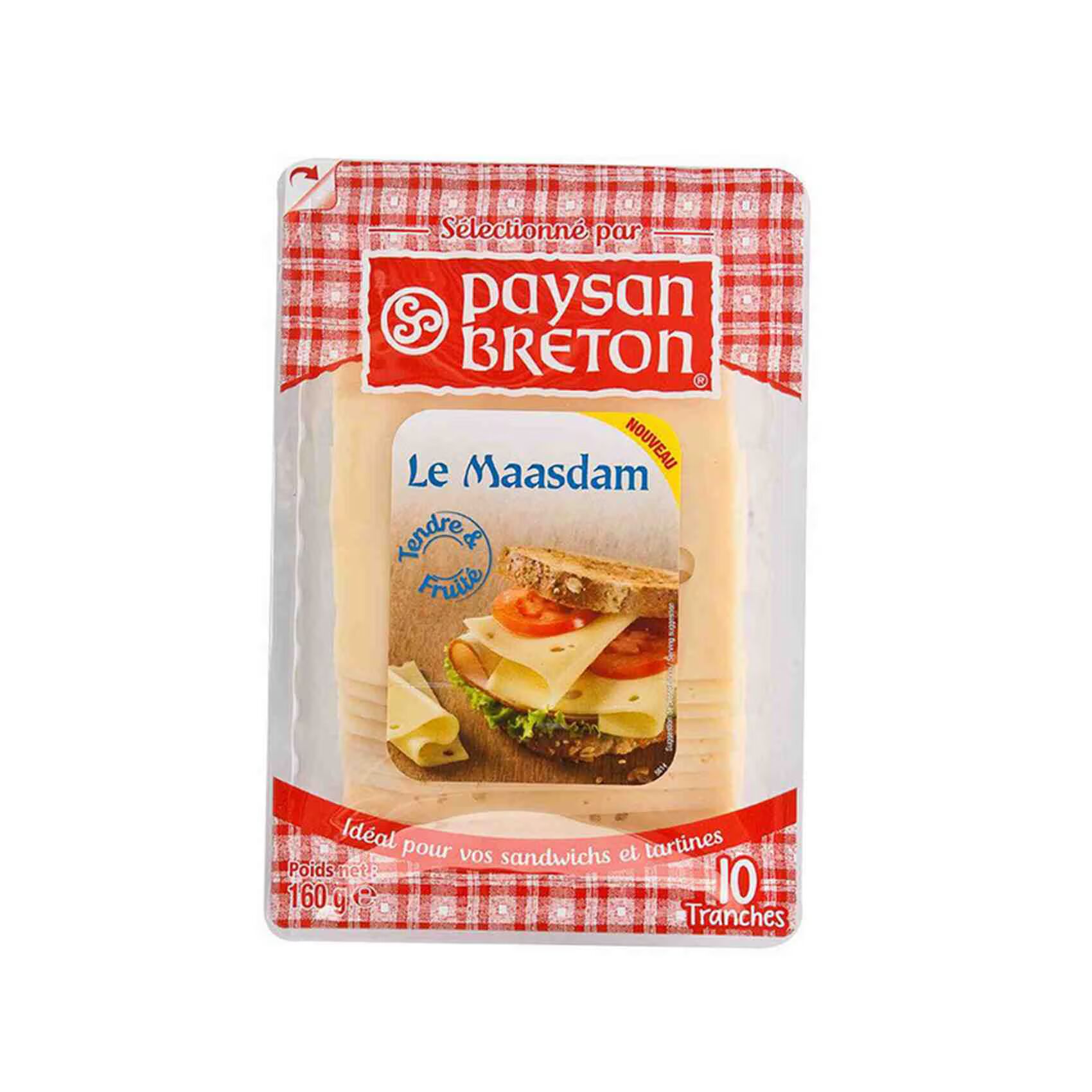 PAYSAN BRETON LE MAASDAM SLICED CHEESE 10S 160G