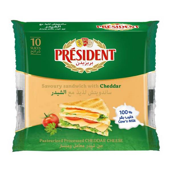 PRESIDENT CHEESE SLICE SANDWICH WITH CHEDDAR 200G