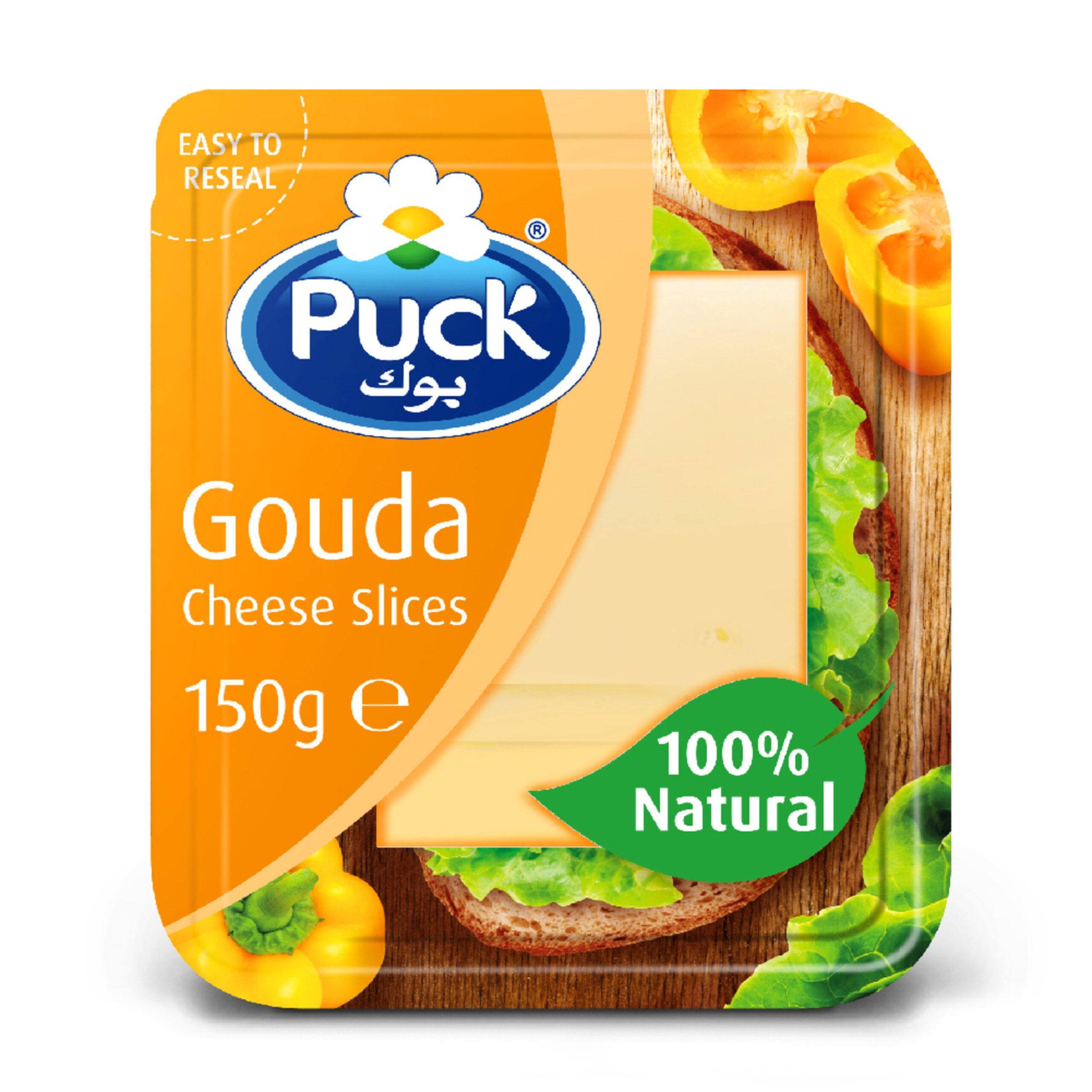 PUCK GOUDA CHEESE SLICES 150G