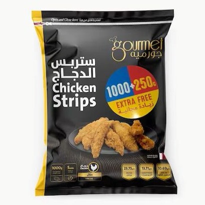 GOURMET CHICKEN STRIPS 1000+250GM FREE