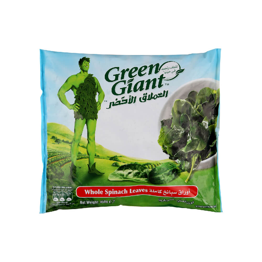 GREEN GIANT WHOLE LEAF SPINACH 450G