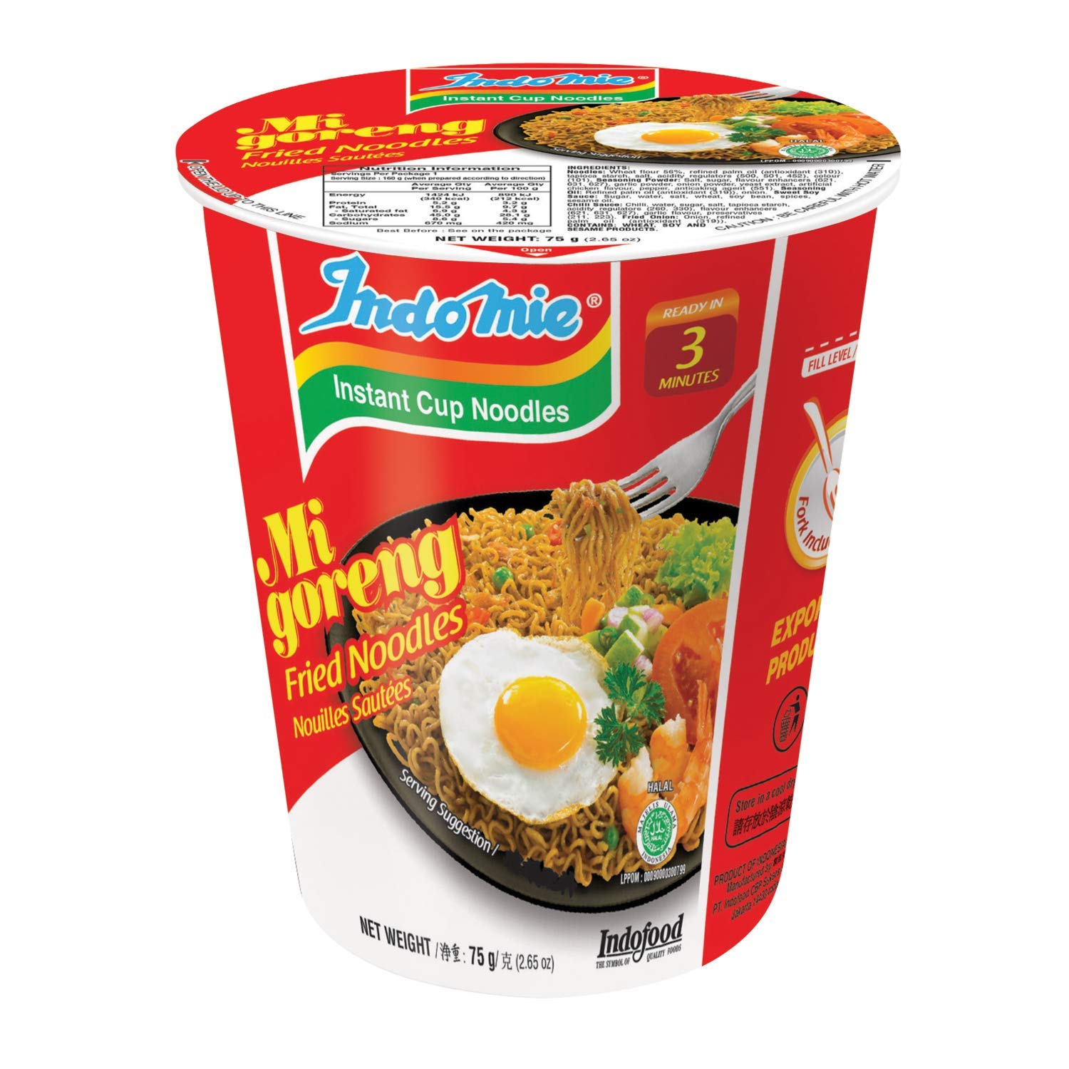 INDOMIE CUP NOODLES FRIED MIGORENG 75G