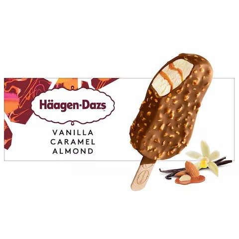 HAAGEN-DAZS VANILLA CARAMEL ALMOND STICK BAR 70G