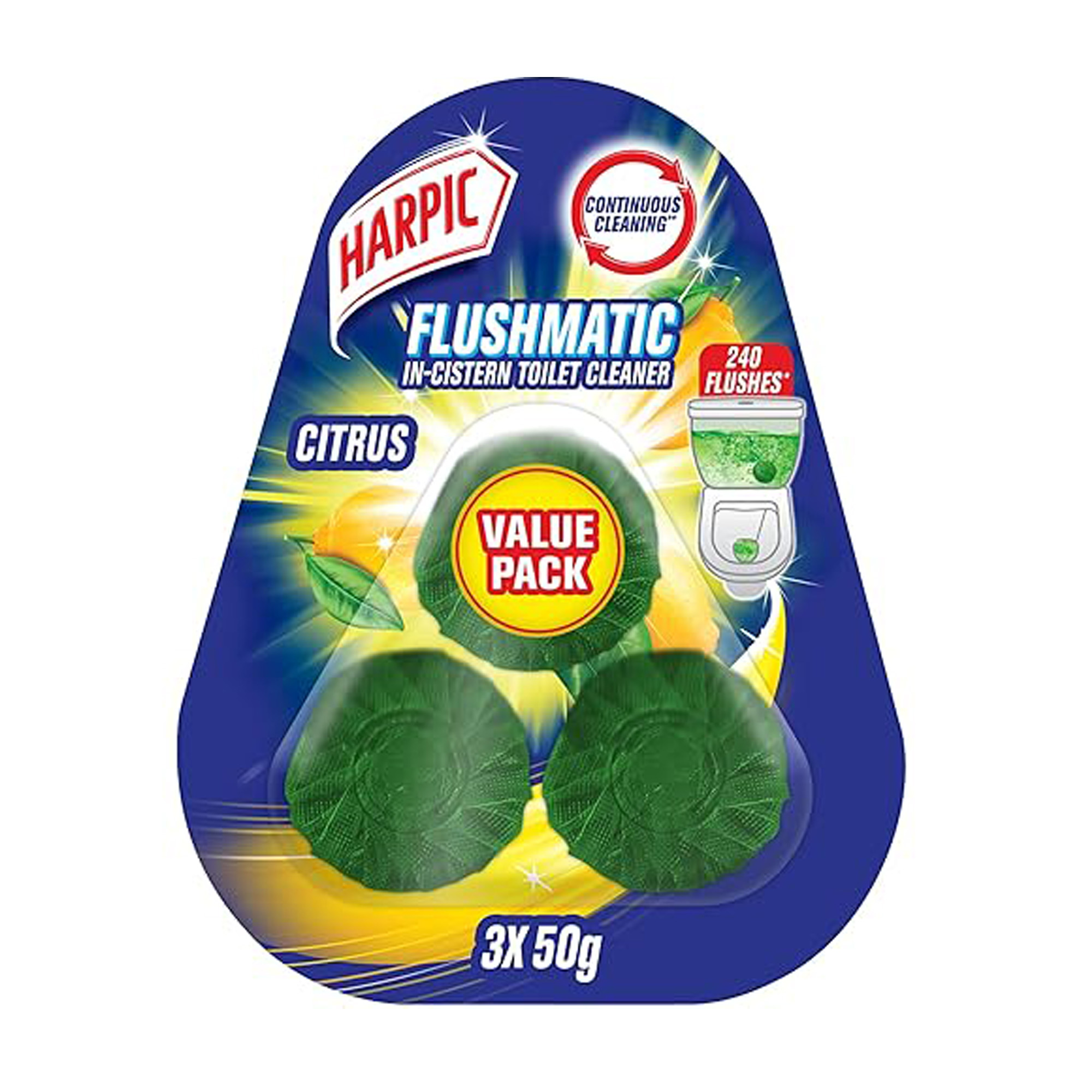 HARPIC TOILET CLEANER FLUSHMATIC CITRUS 50GX3