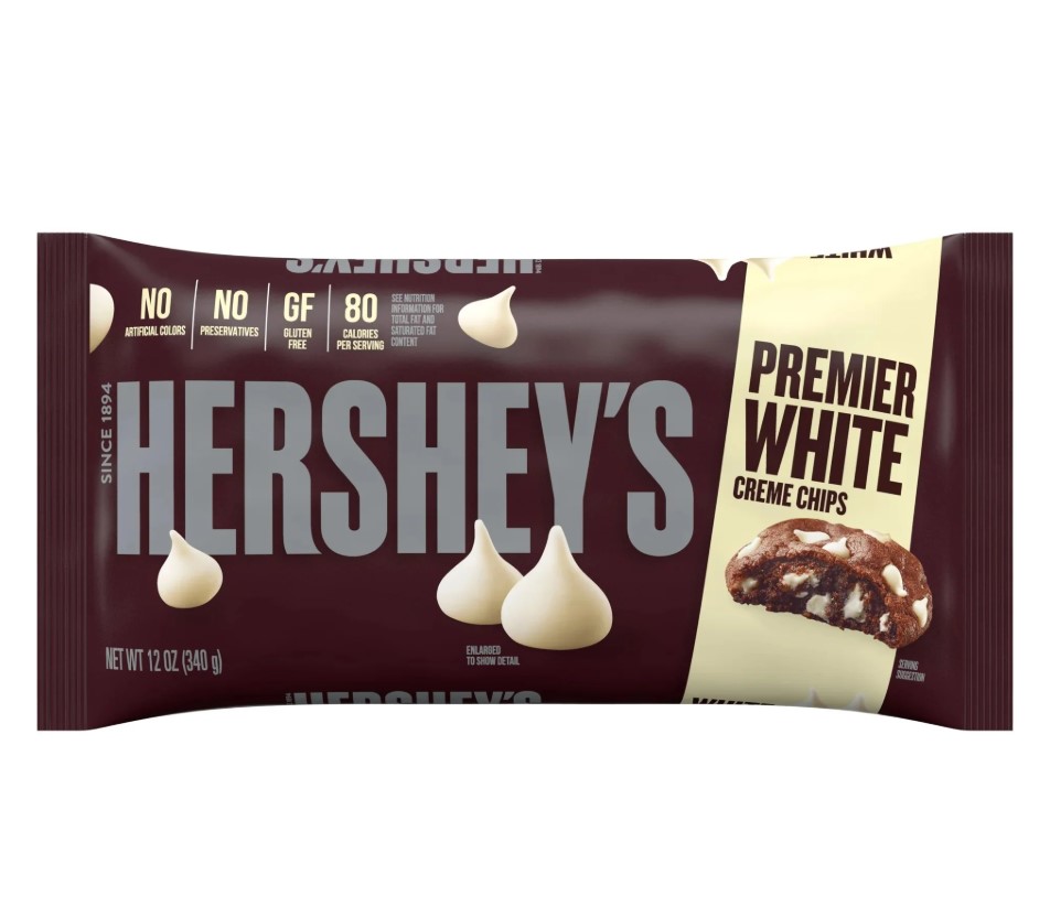HERSHEYS BAKING CHIPS PREMIER WHITE CHOCOLATE 340G 1 HERSHEYS BAKING CHIPS PREMIER WHITE CHOCOLATE 340G