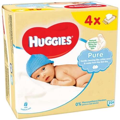 HUGGIES BABY WIPES PURE 56S - 4PACK