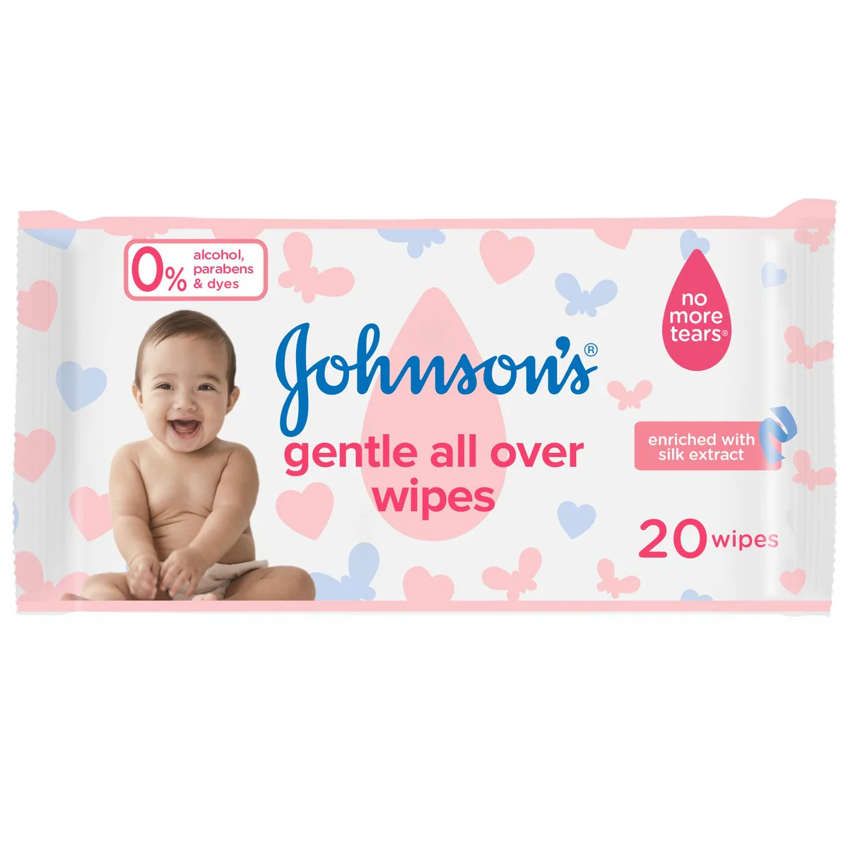 JOHNSONS BABY WIPES GENTLE 20S