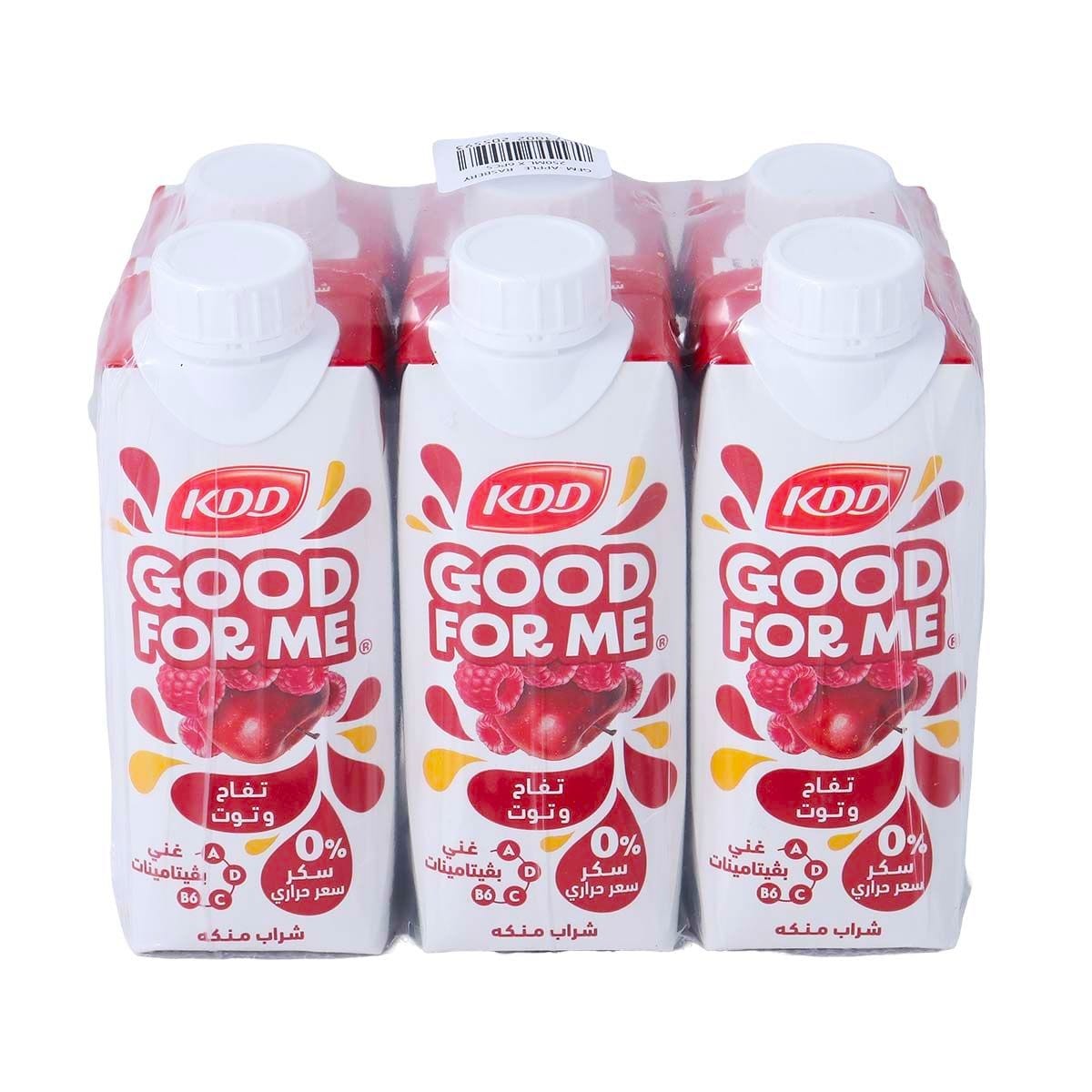 KDD GOOD FOR ME JUICE APPLE & RASPBERRY 250ML X 6