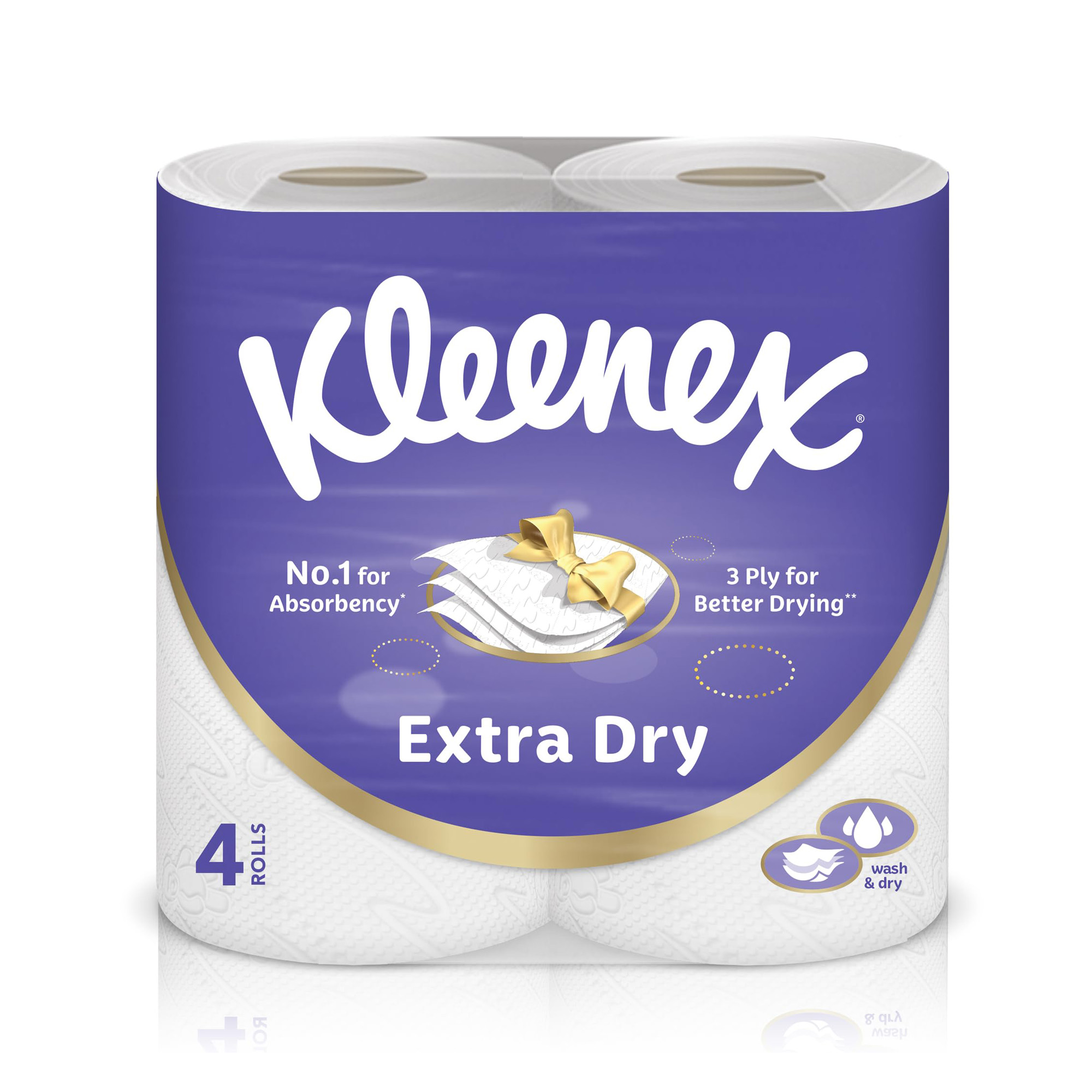 KLEENEX BATHROOM TISSUE EXTRA DRY 3PLY 4'S