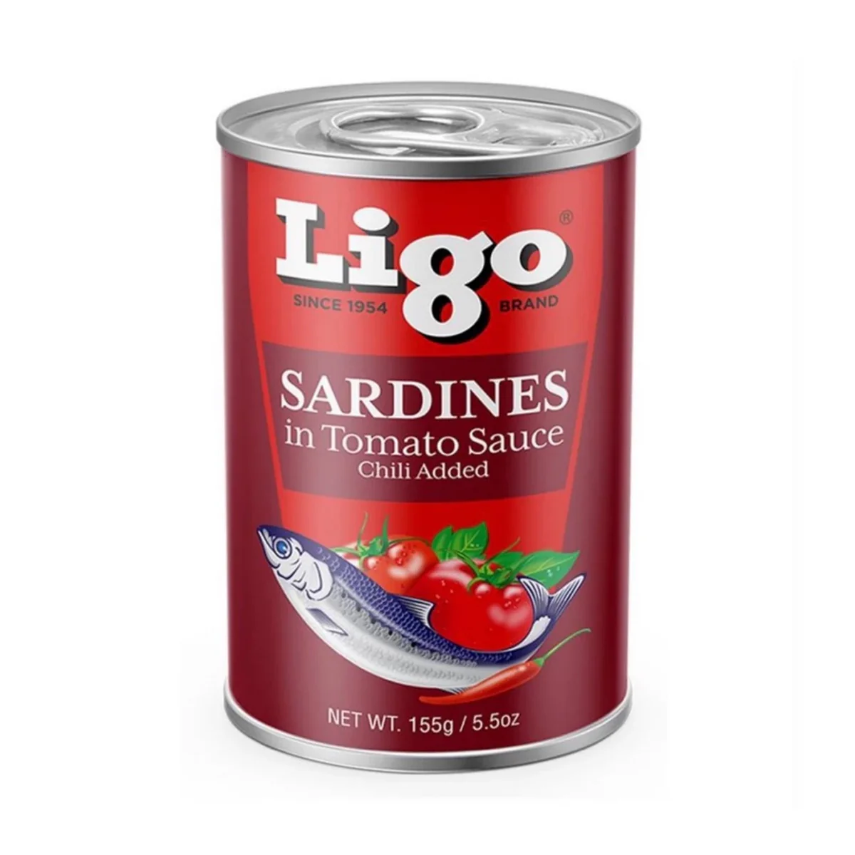 LIGO SARDINESS IN TOMATO SAUCE CHILLI 155G