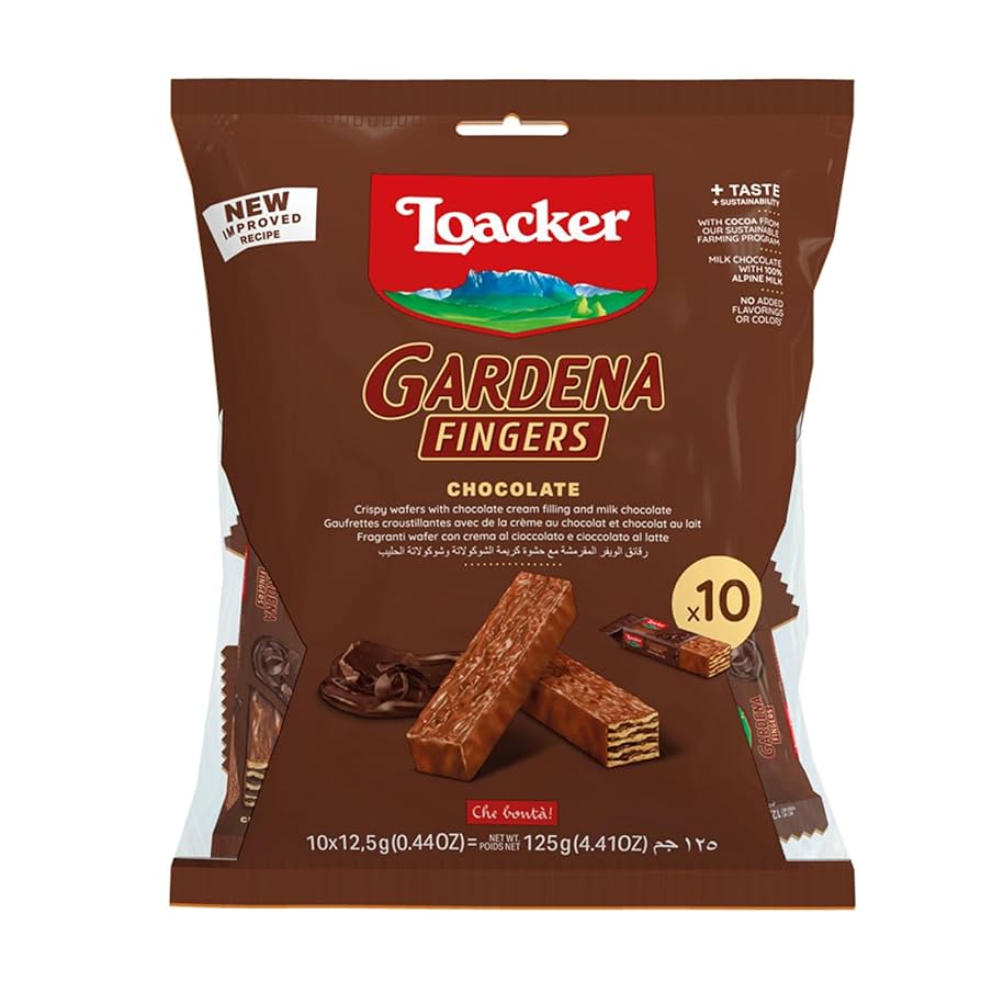 LOACKER WAFER GARDENA FINGERS CHOCOLATE 125G
