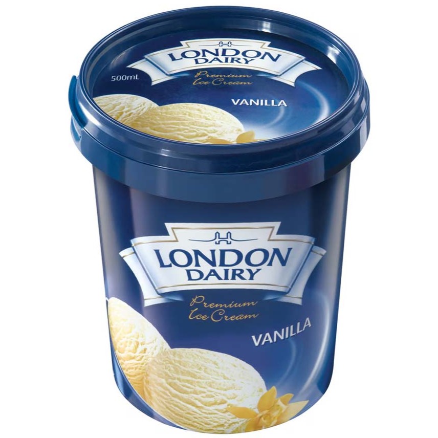 LONDON DAIRY ICECREAM TUB VANILLA 500ML
