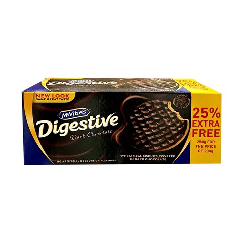 MCVITIES DIGESTIVE BISCUITS DARK CHOCOLATE 250G