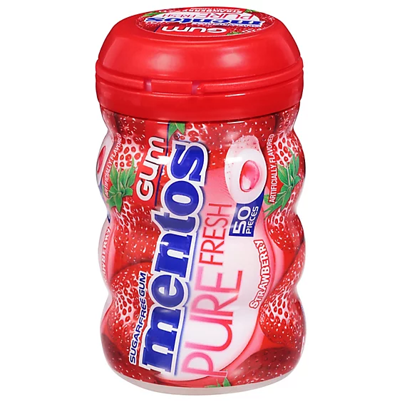 MENTOS CHEW. GUM PUREFRESH STRAWBERRY 50S