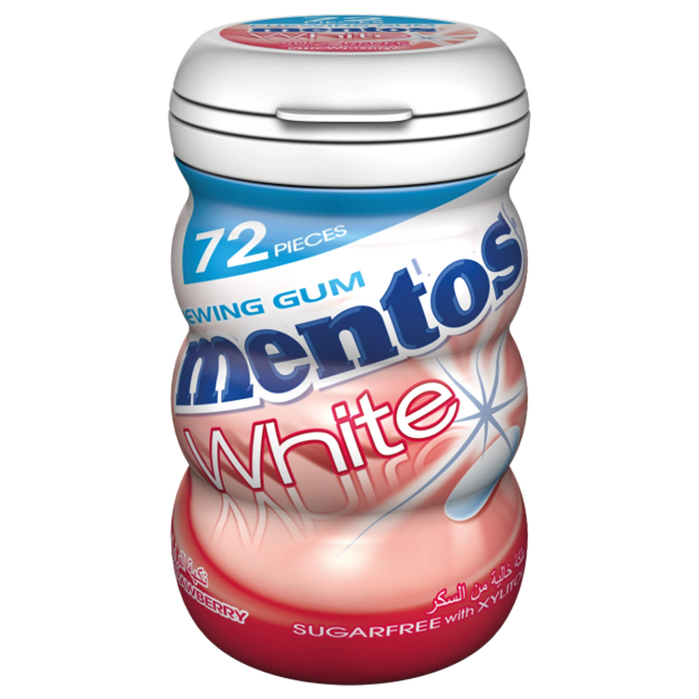 MENTOS CHEW. GUM WHITE STRAWBERRY 72S