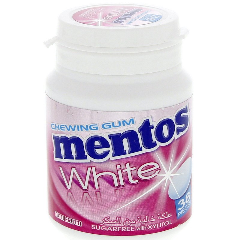 MENTOS CHEW. GUM WHITE TUTTI FRUTTI 38S