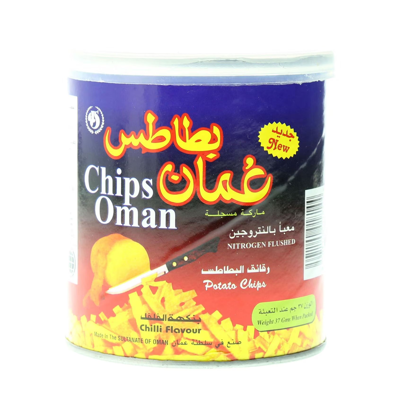 OMAN CHIPS CAN CHILLI FLVR 37G
