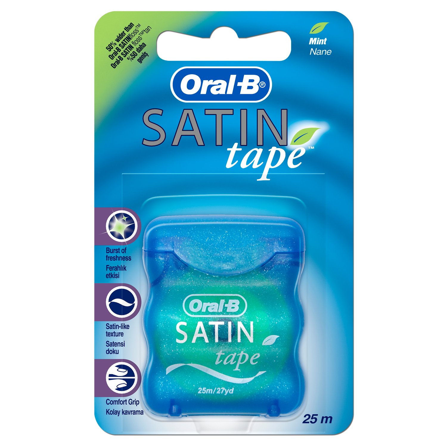 ORAL B SATIN TAPE WAXED MINT 25M