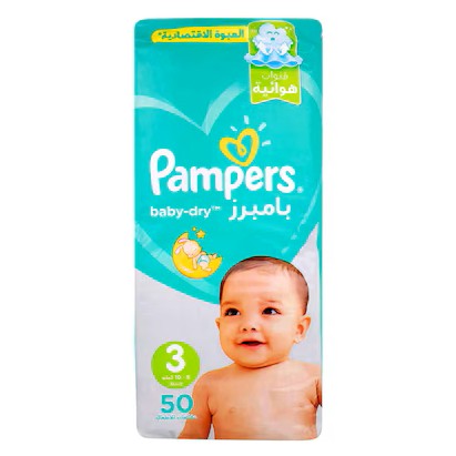 PAMPERS DIAPERS BABY-DRY 3X50S 1 PAMPERS DIAPERS BABY-DRY 3X50S