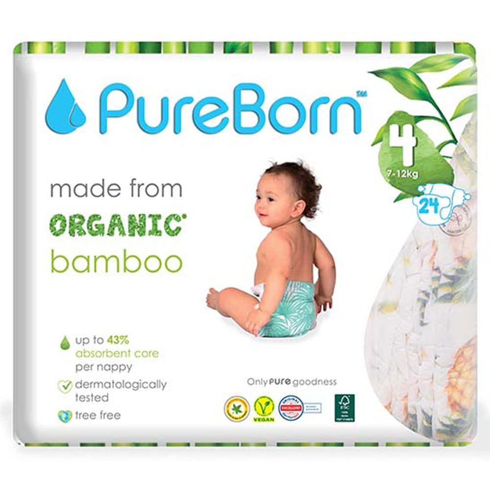 PURE BORN ORGANIC DIAPER SIZE#4 (7-12KG) 24PCS