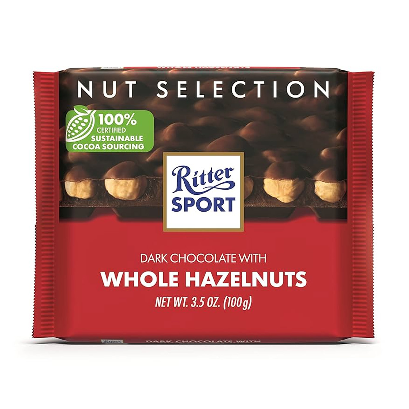 RITTER SPORT WHOLE HAZELNUTS CHOCOLATE 100G
