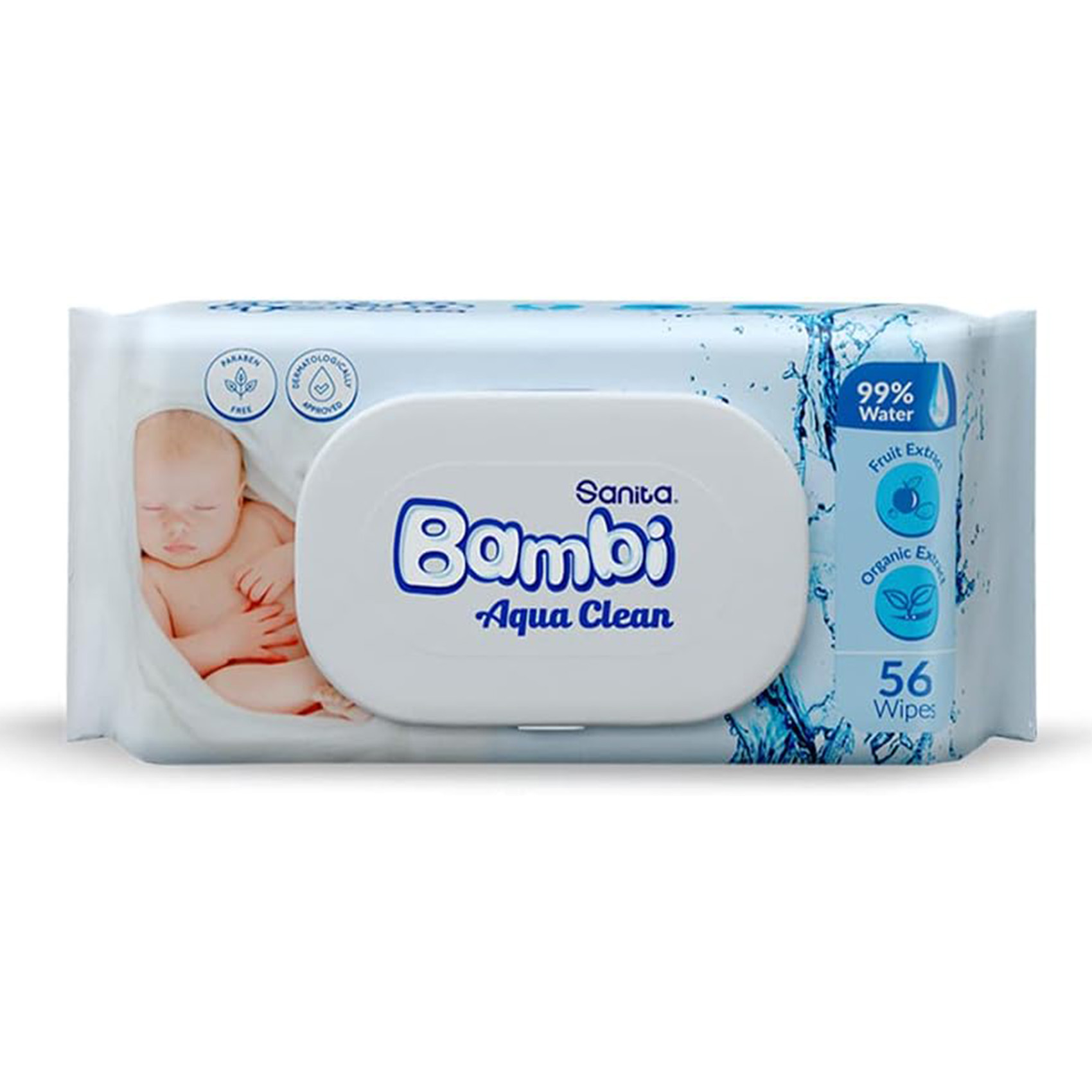 SANITA BAMBI BABY WET WIPES AQUA CLEAN 56S