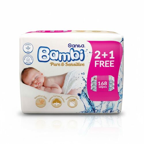 SANITA BAMBI BABY WET WIPES PURE&SENSITIVE 56SX3