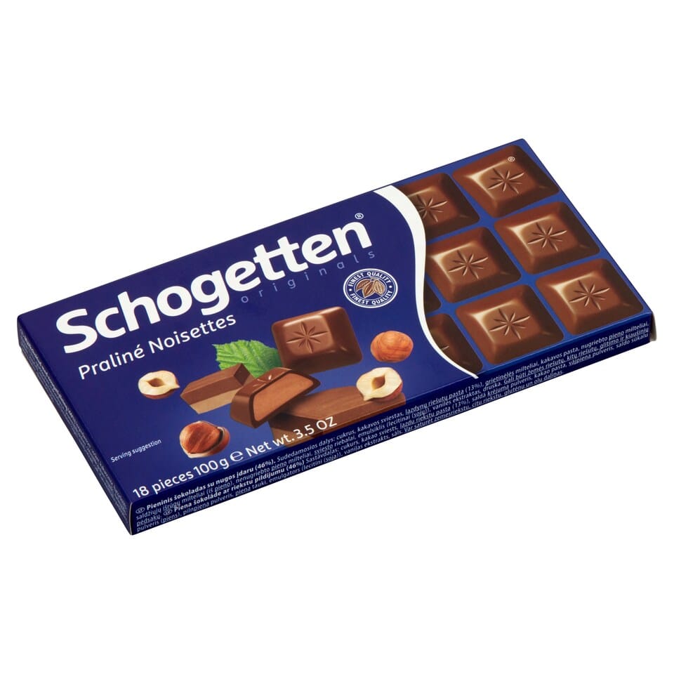 SCHOGETTEN PRALINE NOISETTES CHOCOLATE 100G