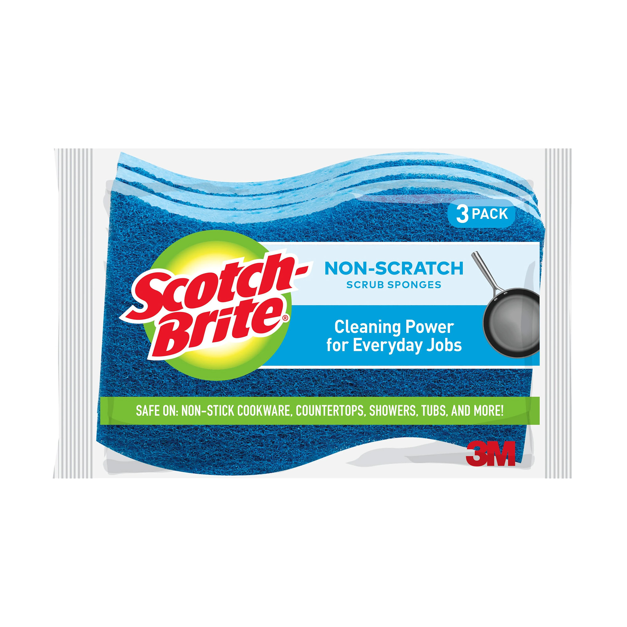 SCOTCH-BRITE SCRUB SPONGE NON SCRATCH 3S