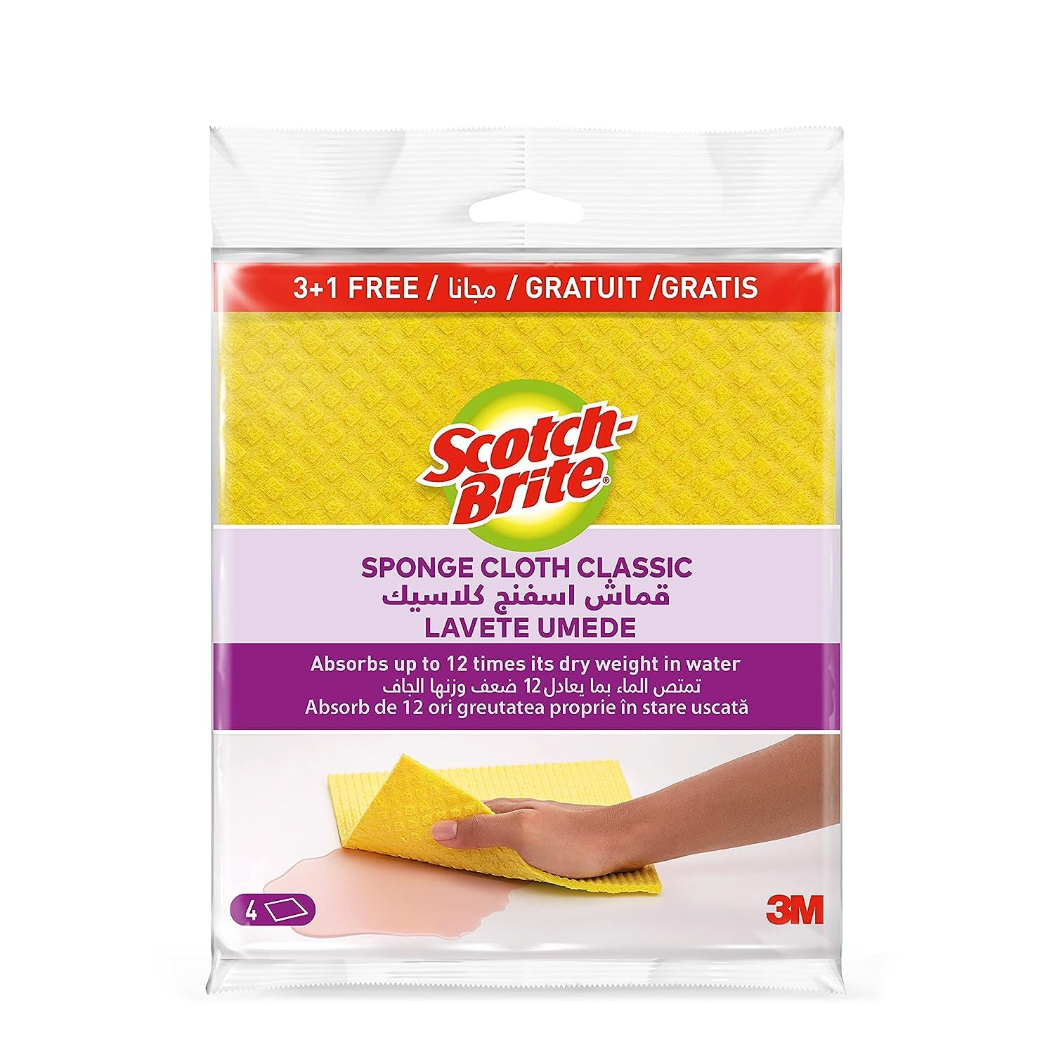 SCOTCH BRITE SPONGE CLOTH CLASSIC 3+1