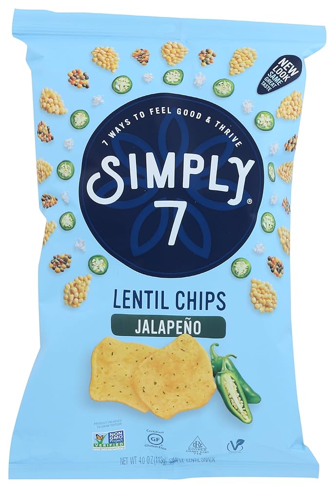 SIMPLY 7 LENTIL CHIPS JALAPENO 103G