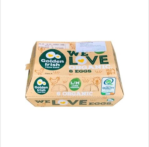 GOLDEN IRISH ORGANIC EGGS 6S